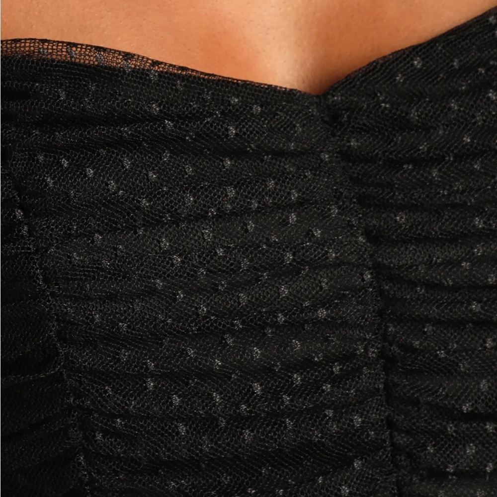 Lulu's Black Ruched Mesh Bodycon Mini Dress size Small - Picture 5 of 10